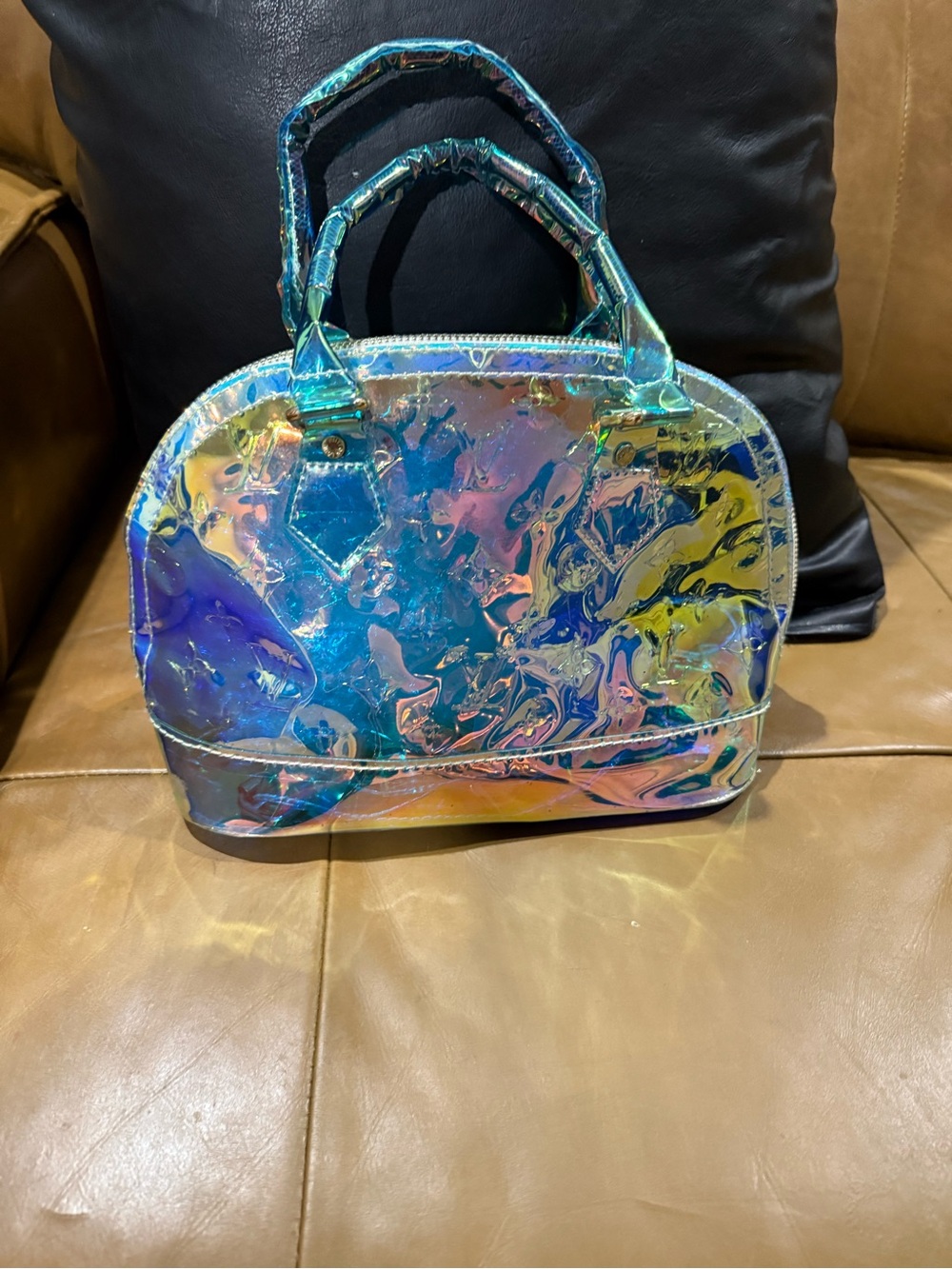 Iridescent Holographic Dome Satchel - Multicolor